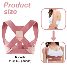 WUSJCOF Haltungskorrektur Rücken Herren Damen Rückenstützgürtel Verstellbare und Atmungsaktive Rücken Geradehalter Vorbeugung von Schmerzen Posture Corrector für Schultergurt (M) (Rosa)