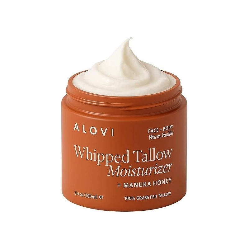 ALOVI WHIPPED TALLOW MOISTURIZER MANUKA HONEY CALENDULA ALMOND VANILLA SCENT