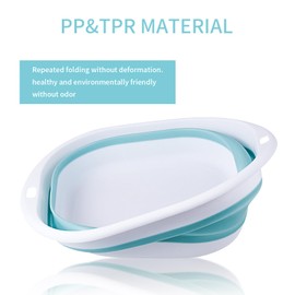 Yzpklhw Foldable Sink, 2.7 L Foldable Washing Bowl, Portable Folding Bowl, Foldable Bowl Camping, Folding Washing Tub, Space Saving Washing Bowl for Camping, Kitchen, Home (Blue)