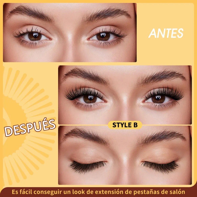 Kit De Pestañas Magnéticas Con Aplicador D Curl Durable