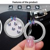 3leavtrees Car Bling Ring Emblem Car Accessories for Buttons &