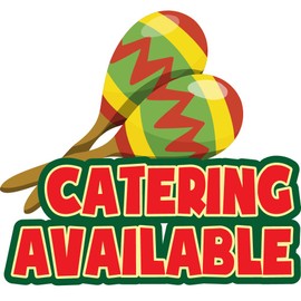 Catering Available 48" Concession Decal Sign cart Trailer Stand Sticker Equipment