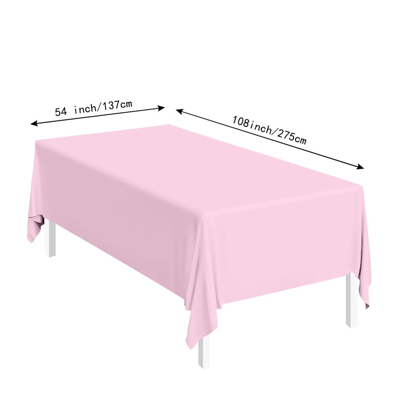 SietDESEO 2 Pack Pink Plastic Tablecloth 54 x 108 Premium