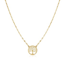 Zawadee 14K Yellow Gold Tree of Life Necklace Size 18 inches
