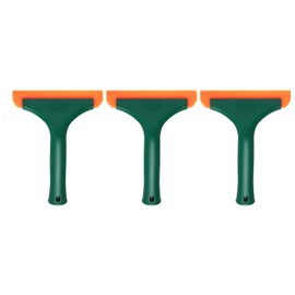 HARFINGTON 3pcs Squeegee 6 Inch Length Auto Water Blade Shower Squeegee with Non-Slip Handle for Windshield Window Cleaner Glass Door, Deep Green