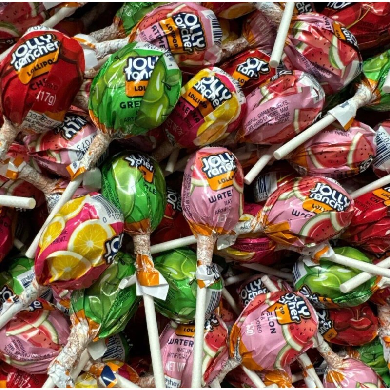 JOLLY RANCHER Round Lollipops, Assorted Fruit Filled Pops, Bulk Candy
