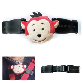 Escape Me Not - Car Seat Anti Escape Harness Chest Clip, Monkey Design - Helps Prevent Children Taking Their Arms Out of The Straps - No Threading Required, Universal Fit