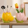 Hosoncovy Ceramic Tulip Makeup Brush Organizer Pot Makeup Brush Holder