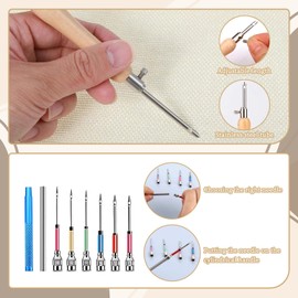 Punch Needle Tool Kit Set - Adjustable Embroidery Punch Needles for Adults Beginner DIY Craft, Pack of 21 (Multicolor#2)