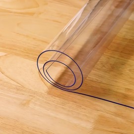 HoSwag 42"X78"Crystal PVC Table Cover Protector, Waterproof PVC Tablecloth, 1.5MM Thickened Rectangle Mat for Dinning, Desk, Coffee Table, Workbench, Dresser, TV-Stand, Counter