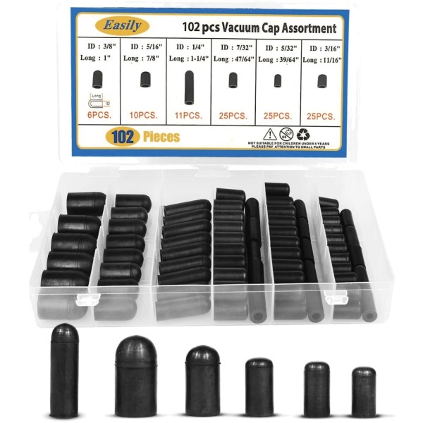 Unbranded Rubber Vacuum Caps Plug Kit, 102 PCS Assorted Vacuum