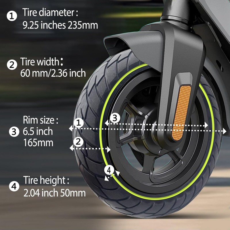 GYL 10 Inch Solid Tires, 60/70-6.5 Rubber Front Rear Tire
