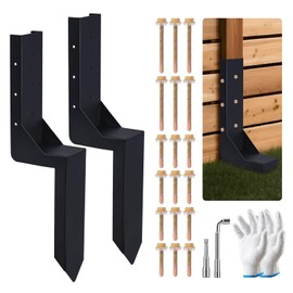 ATCWF 2-Pack 3.74" Width Fence Post Repair Kit, 24in Total Length Heavy Duty Ground Spike Anchor for Wooden Post Repairing Tilted/Broken Posts