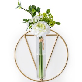 Upframe Wall Hanging Vase, Stylish, Test Tube Set, Single Vase, Fake Green, Interior Goods (Circle (No Plants))