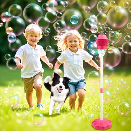 Automatische Seifenblasenmaschine, Elektronische Seifenblasenmaschine Mit Lichtern Und Abschaltbarem Sound, Seifenblasenmaschine Stehend Mit 3 HöHen Verstellbar, Bubble Machine FüR Garten, Hochzeit