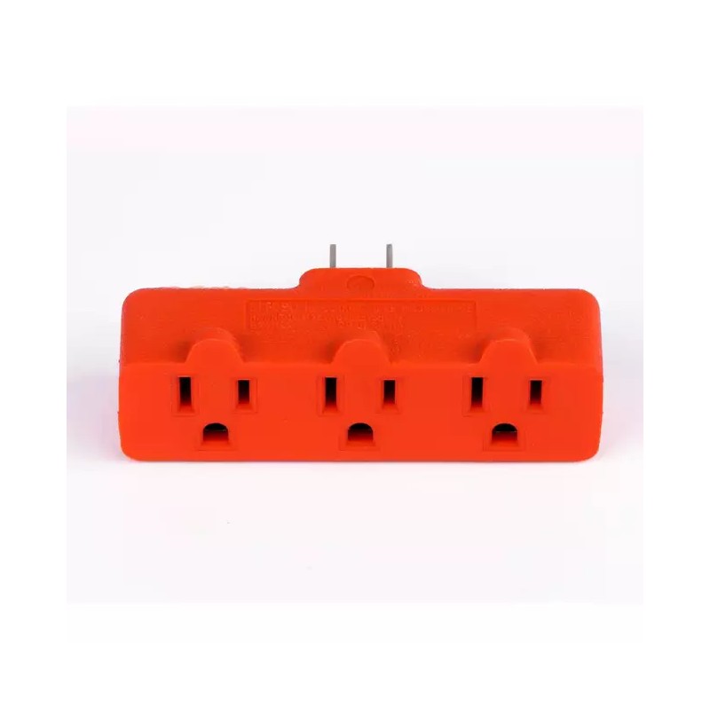 Heavy-Duty Grounded Triple Tap Adapter: 3-Way Electrical Splitter with 3