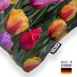 VOID Tulpenfeld Holland Tulpen rosa Kissenbezug Kissenhülle Polyester wasserfest Ostern Deko-Kissen Outdoor, Kissen Größe:40 x 40 cm