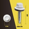 JEGONFRI 300pcs #10 x 1 White Hex Head Self-Drilling Metal