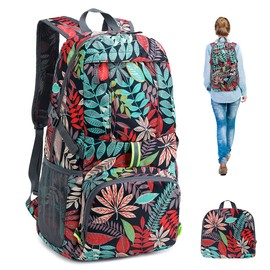 Luckits 35L Ultralight Foldable Backpack for Men Women Waterproof Hiking Daypack Safe Reflective Design Hiking Backpack for Outdoor Camping Hiking Travel Cycling School, red