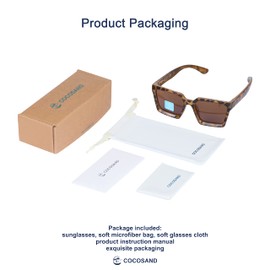 COCOSAND Kids Polarized Sunglasses TPE Stylish Retro Square Frame UV400 Protection for 5-12Y Boys Girls, Tortie with Brown Lens