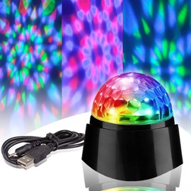 Disco Lights for Parties Rotate, Jhqyam Stage Lighting Lamps with 7 RGB Colours Changing, Party Lights Disco Ball for Birthday Parties Kids Boys Girls Women