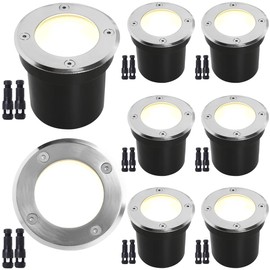 EAGLOD LED Low Voltage Landscape Lights - 10W In-Ground Lights, 12V/24V Landscape Lighting with Waterproof IP67 Rating (8 Pack, 2700k)