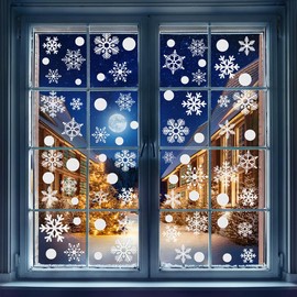 Yahpetes Christmas Decorations 321pcs Christmas Window Clings for Glass Windows 9 Sheets Christmas Window Decals for Home Office Classroom