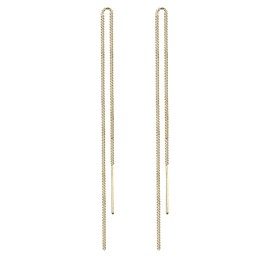 Goldhimmel Women 925 Sterling Silver Gold Plated Thread Earrings 03201722