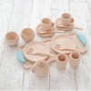 Wooden Toy Daiwa, Mini Play Set (Blue) Cupboard, Tableware Set,