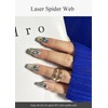 AutyaMee Semi Cured Gel Nail Strips (Laser Spider Web), Halloween,