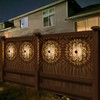 gardencave 2 Pack Solar Fence Lights Metal Solar Powered Outdoor