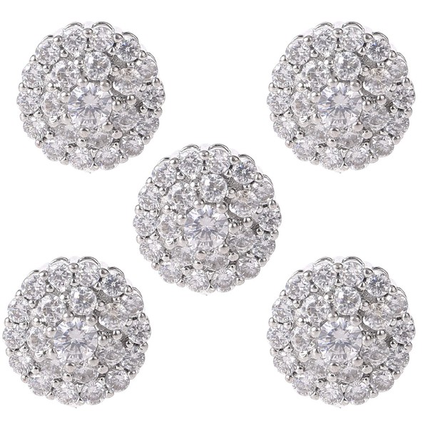 OVERTOYOU Decorative Button, 5Pcs 12mm Crystal for Rhinestone Flower Round