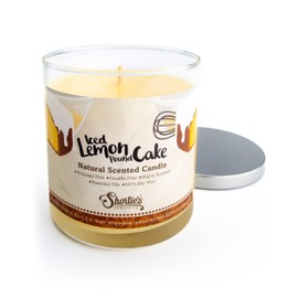 Iced Lemon Pound Cake Scented Natural Soy Candle, Essential Fragrance Oils, 100% Soy, Phthalate & Paraben Free, Clean Burning, 9 Oz.