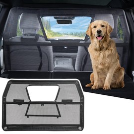 JOYTUTUS 52" Wide Dog Car Barrier with Removable Visual Window, Car Barrier for SUV Escape-Proof, Net for Behind Front Seats, Vehicle Gate for Dog Travel, Ideal for Sedans SUVs Trucks