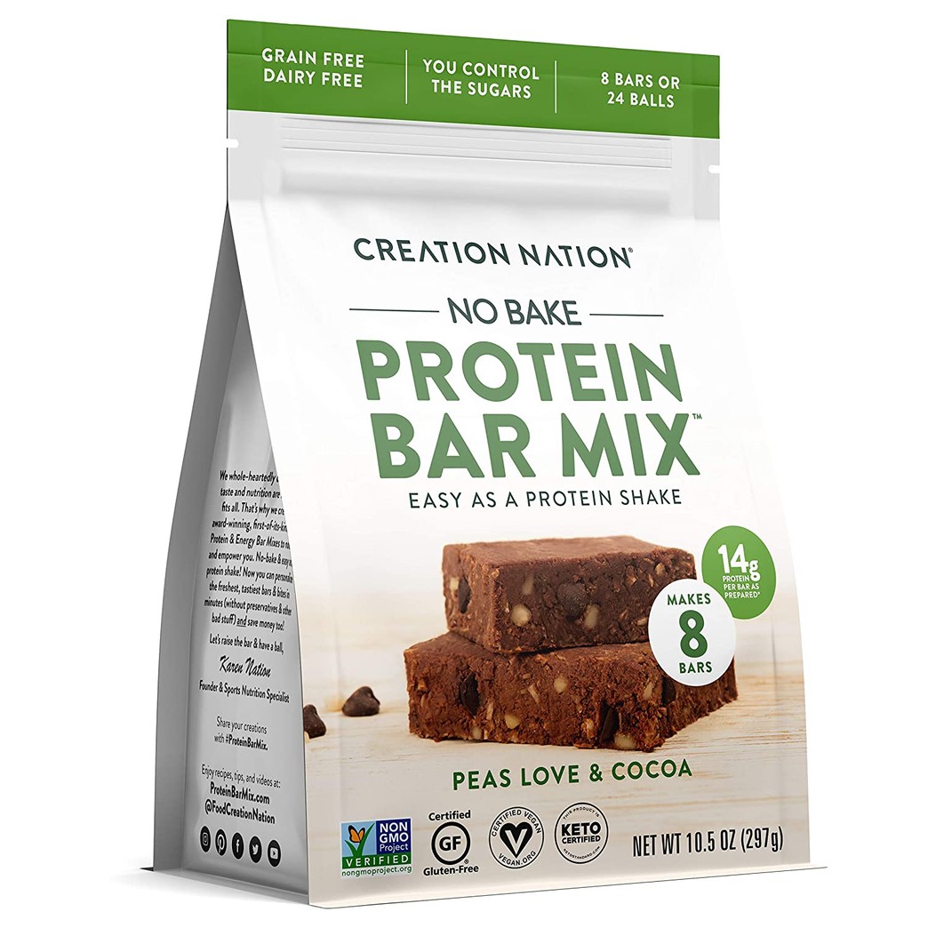 PROTEIN BAR MIX ~ No-bake & Easy as a Protein Shake! Makes 8 Bars or 24 Protein Balls, 14g Protein/ Bar. KETO VEGAN PROTEIN BALLS BARS & BITES. Gluten Free, Grain Free. "Peas Love & Cocoa"
