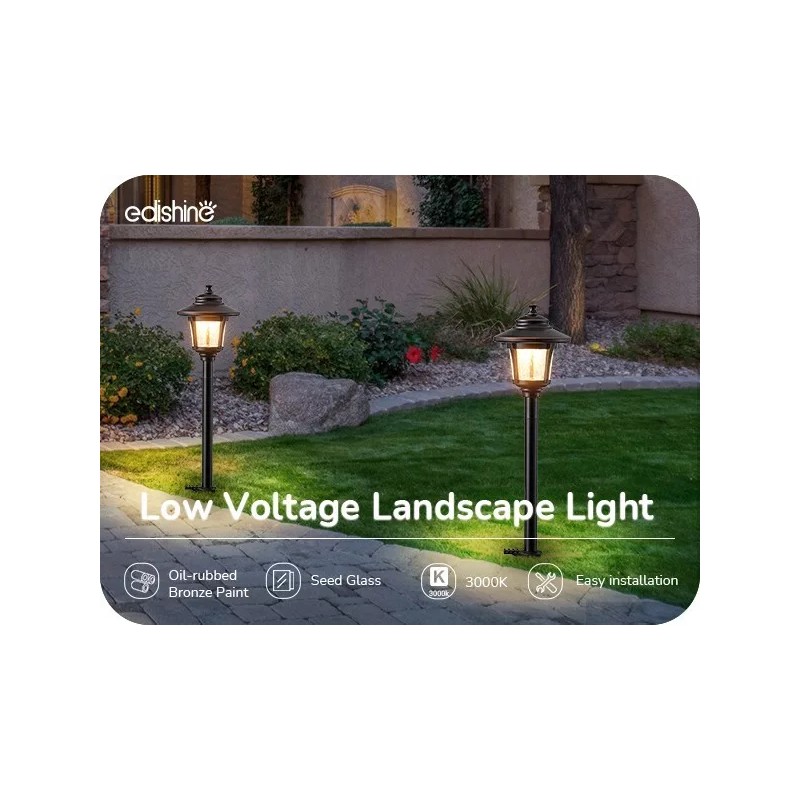EDISHINE Low Voltage Landscape Lights, 12V 3W 120LM LED Pathway