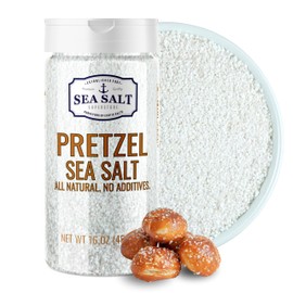 Pretzel Coarse Sea Salt for Soft Pretzels, Heat Resistant Bagel and Soft Pretzel Salt, All Natural for Baking, 1 lb Shaker