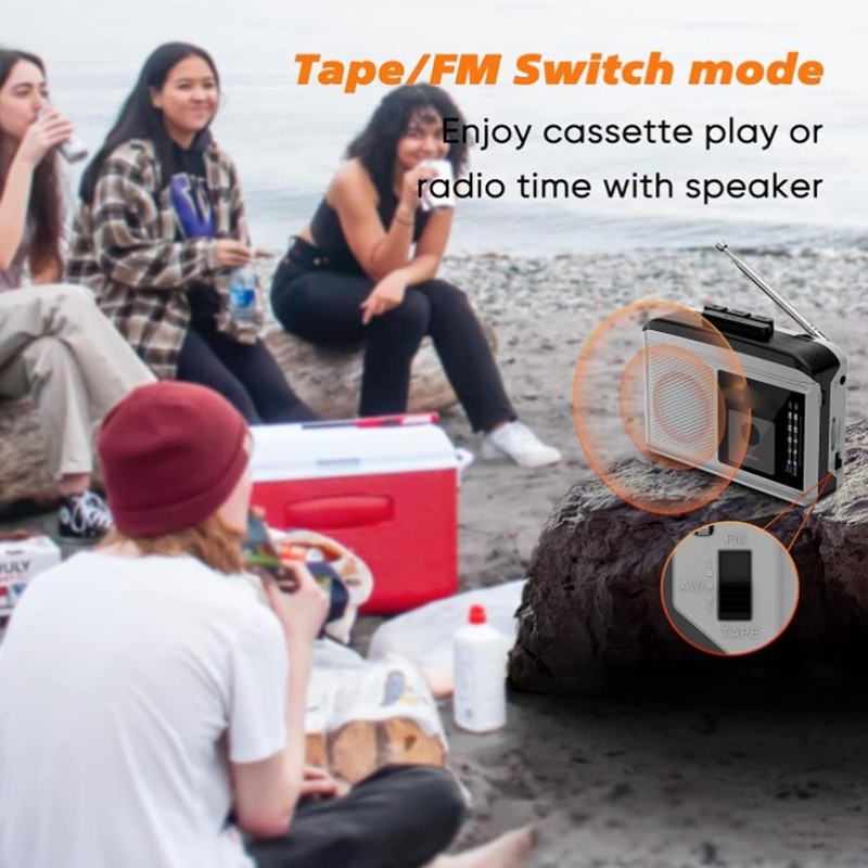 Portable Cassette Player Built in Speaker 2 AA Battery USB