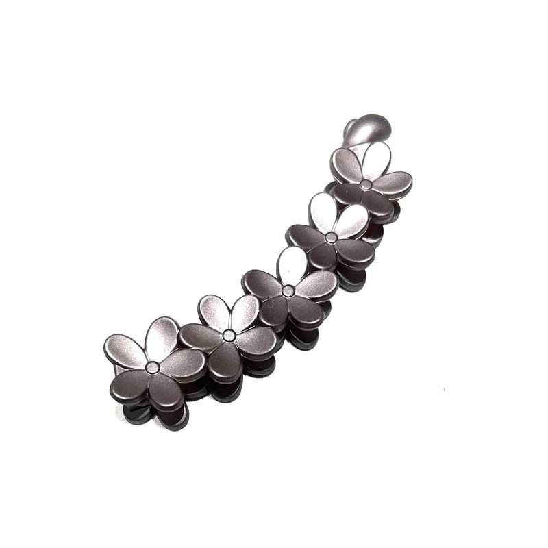 No Slip Banana Clip Flower Matte Black (Smoky Beige)