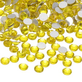 PATIKIL 400Pcs SS30 Round Flatback Crystal 6.3-6.5mm Glass Rhinestones Gems Diamonds for DIY Crafts Clothes Shoes Nail Art Decoration, Yellow