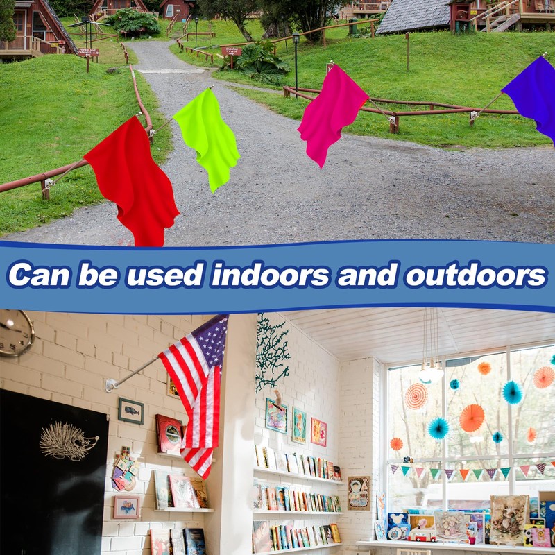 Therwen 12 Pcs Classroom Mounting Brackets Classroom Flag Wall Bracket