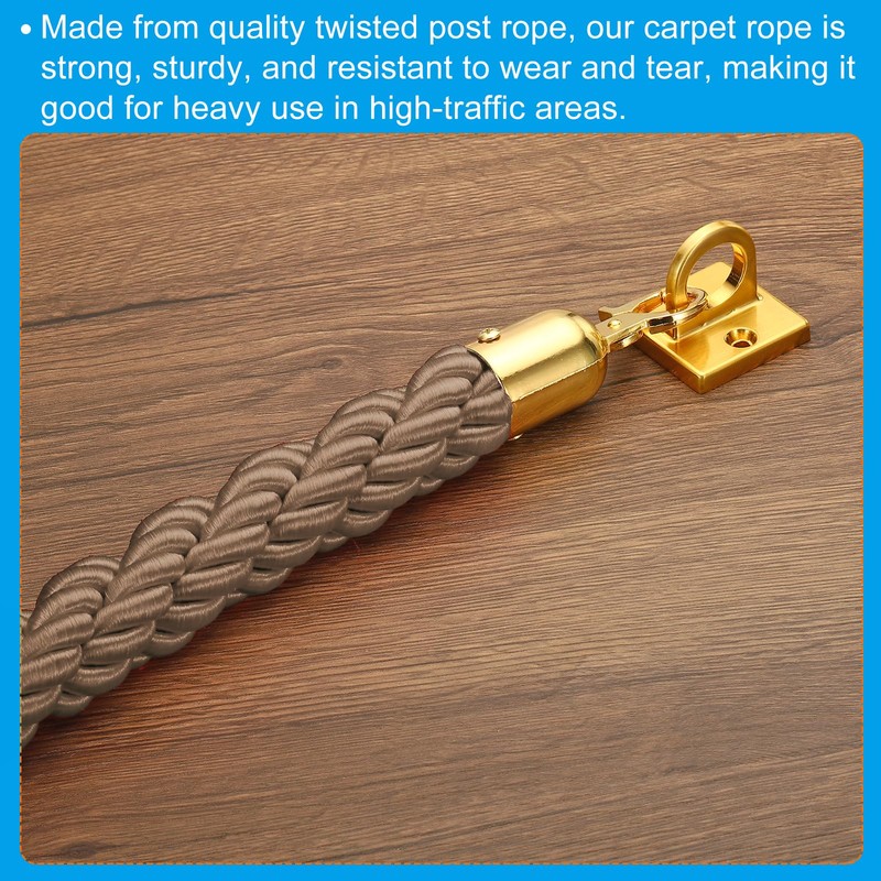 PATIKIL Stanchion Rope, 1.5m/4.9Ft Barrier Rope Twisted Post Ropes for