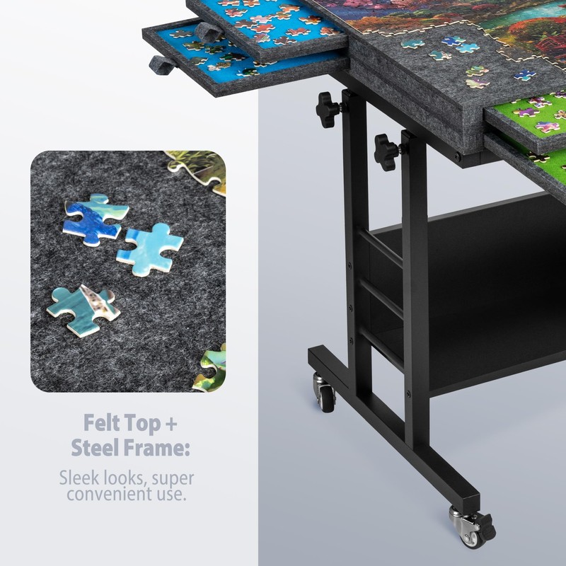 Tektalk 2000 Piece Foldable Felt Jigsaw Puzzle Board with Height