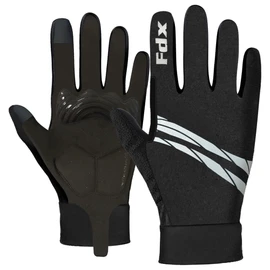 FDX Full Finger Winter Cycling Gloves, Thermal Warm, Water Resistant, Windproof, Anti- Shocking Gel Padded Palms, Touchscreen, Breathable, Anti-Slip Men Women, Racing, MTB, Riding, Running Black-XXL