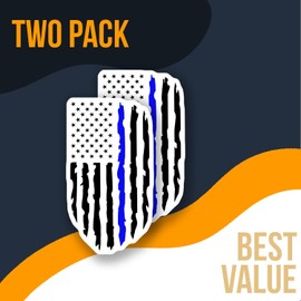 Blue Line American Flag Sticker - Thin Blue Line Decal - Support Police Sticker - Car Window Decal - Vinyl Sticker for Laptops - Water Bottles - Durable Decorative D - AAS0846