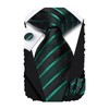 Hi-Tie Black Tie Emerald Green Tie Silk Extra Long 70''