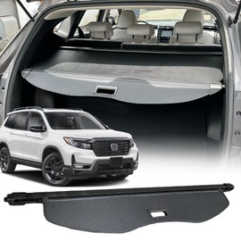Volcaner Cargo Cover Compatible with Honda Passport 2025 Accessories 2024 2023 2022-2019,Carbon Fiber Texture Retractable Trunk Cover Organizer Security Shielding Shade Tonneau Cover