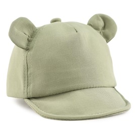 Lcaiualu Baby Baseball Hat for Toddler Bear Sun Hats Cotton Infant Ball Caps Kid Adjustable Baseball Cap for Boys Girls 3-24M (3-24 Months, Army Green)