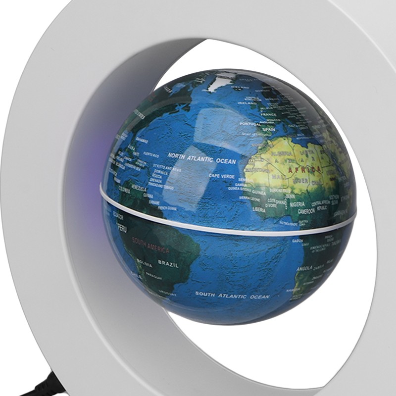 Magnetic Levitation Globe White Built in LED Light Frosted Texture
