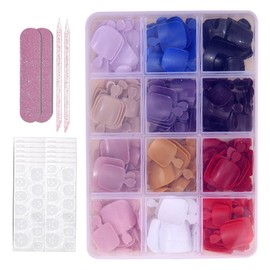 288Pcs Press on Toenails Short Square Fake Toenails Solid Color False Toenails Pure Color False Toenail Tips Glossy Toe Nails Press ons,Artificial Stick on Toe Nails for Women Manicure 12Colors